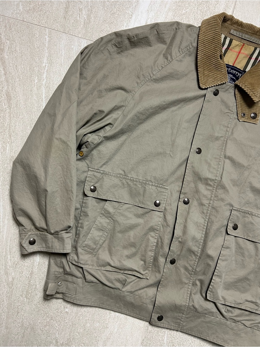 VINTAGE BURBERRYS FIELD JACKET MENS XL UTILITY BOMBER ZIP NOVA CHECK PLAID RARE - Picture 3 of 15